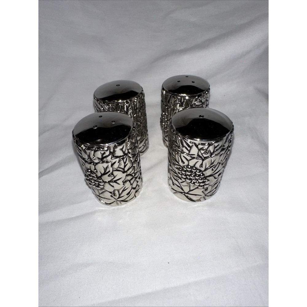 Godinger Silver Art Co. salt and pepper‎ shakers, set of 4, grapevine pattern